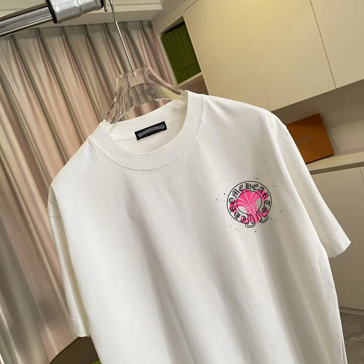 🅿️190 ch Crow* 2025 summer new style, washed, distressed, spray-painted, Sanskrit cross print, short-sleeved T-shirt, customized fabric 320g, same style for men and women, size: S M L XL XXL five sizes, color: black, white, gradient black, gradient red